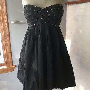 Rocker studded black mini dress